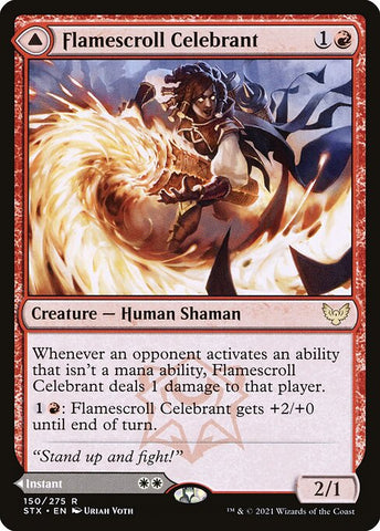 Flamescroll Celebrant // Revel in Silence | MTG Strixhaven: School of Mages | STX